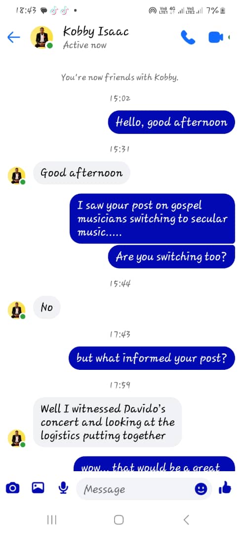 Gospel Singer Kobby Isaac Contemplates on Switching To Secular Music