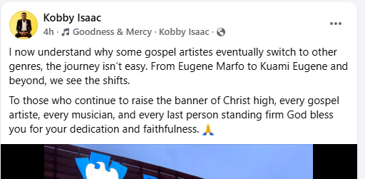 Gospel Singer Kobby Isaac Contemplates Switching To Secular Music